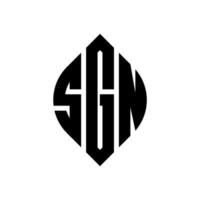 design de logotipo de carta de círculo sgn com forma de círculo e elipse. letras de elipse sgn com estilo tipográfico. as três iniciais formam um logotipo circular. sgn círculo emblema abstrato monograma carta marca vetor. vetor