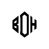 design de logotipo de letra bdh com forma de polígono. polígono bdh e design de logotipo em forma de cubo. modelo de logotipo de vetor hexágono bdh cores brancas e pretas. monograma bdh, logotipo de negócios e imóveis.