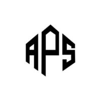 design de logotipo de carta aps com forma de polígono. aps polígono e design de logotipo em forma de cubo. modelo de logotipo de vetor hexágono aps cores brancas e pretas. aps monograma, logotipo de negócios e imóveis.