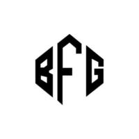 design de logotipo de carta bfg com forma de polígono. bfg polígono e design de logotipo em forma de cubo. bfg hexágono modelo de logotipo de vetor cores brancas e pretas. bfg monograma, logotipo de negócios e imóveis.