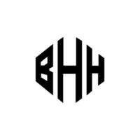 design de logotipo de letra bhh com forma de polígono. bhh polígono e design de logotipo em forma de cubo. bhh modelo de logotipo de vetor hexágono cores brancas e pretas. bhh monograma, logotipo de negócios e imóveis.