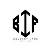 design de logotipo de carta bif com forma de polígono. polígono bif e design de logotipo em forma de cubo. modelo de logotipo de vetor bif hexágono cores brancas e pretas. monograma bif, logotipo de negócios e imóveis.