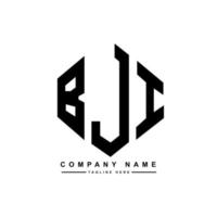 design de logotipo de letra bji com forma de polígono. polígono bji e design de logotipo em forma de cubo. bji hexagon vector logo template cores brancas e pretas. bji monograma, logotipo de negócios e imóveis.