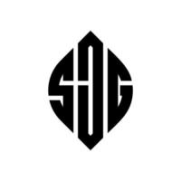 design de logotipo de carta de círculo sjg com forma de círculo e elipse. letras de elipse sjg com estilo tipográfico. as três iniciais formam um logotipo circular. sjg círculo emblema abstrato monograma carta marca vetor. vetor