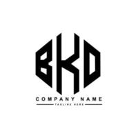 design de logotipo de letra bko com forma de polígono. polígono bko e design de logotipo em forma de cubo. modelo de logotipo de vetor bko hexágono cores brancas e pretas. bko monograma, logotipo de negócios e imóveis.