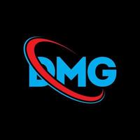 logotipo dmg. carta dmg. design de logotipo de carta dmg. iniciais dmg logotipo ligado com círculo e logotipo monograma em maiúsculas. dmg tipografia para tecnologia, negócios e marca imobiliária. vetor