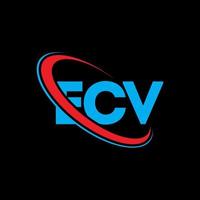 logotipo ecv. carta ecv. design de logotipo de carta ecv. iniciais ecv logotipo ligado com círculo e logotipo monograma maiúsculo. tipografia ecv para marca de tecnologia, negócios e imóveis. vetor