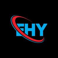 ei logotipo. ei carta. design de logotipo de carta ehy. iniciais ehy logotipo ligado com círculo e logotipo monograma maiúsculo. ehy tipografia para marca de tecnologia, negócios e imóveis. vetor