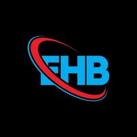 logo ehb. carta eh. design de logotipo de carta ehb. iniciais ehb logotipo ligado com círculo e logotipo monograma maiúsculo. tipografia ehb para marca de tecnologia, negócios e imóveis. vetor