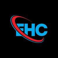 logotipo eh. carta eh. design de logotipo de carta ehc. iniciais ehc logotipo ligado com círculo e logotipo monograma maiúsculo. tipografia ehc para marca de tecnologia, negócios e imóveis. vetor