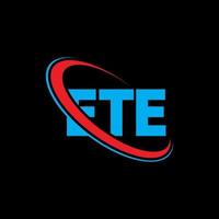 ete logotipo. ete carta. design de logotipo de carta ete. iniciais ete logotipo ligado com círculo e logotipo monograma em maiúsculas. ete tipografia para marca de tecnologia, negócios e imóveis. vetor