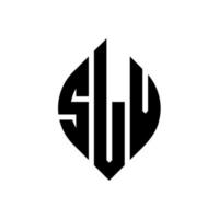 design de logotipo de carta de círculo slv com forma de círculo e elipse. letras de elipse slv com estilo tipográfico. as três iniciais formam um logotipo circular. slv círculo emblema abstrato monograma carta marca vetor. vetor