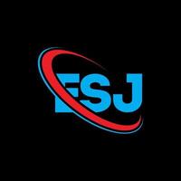 logotipo esj. carta esj. design de logotipo de carta esj. iniciais esj logotipo ligado com círculo e logotipo monograma maiúsculo. tipografia esj para marca de tecnologia, negócios e imóveis. vetor