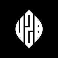 design de logotipo de letra de círculo uzb com forma de círculo e elipse. letras de elipse uzb com estilo tipográfico. as três iniciais formam um logotipo circular. uzb círculo emblema abstrato monograma carta marca vetor. vetor