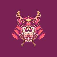 ilustração de samurai daruma vetor