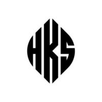 hks design de logotipo de carta de círculo com forma de círculo e elipse. letras de elipse hks com estilo tipográfico. as três iniciais formam um logotipo circular. Hks círculo emblema abstrato monograma carta marca vetor. vetor