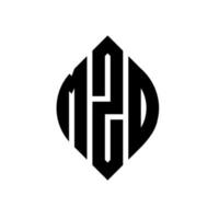 design de logotipo de letra de círculo mzo com forma de círculo e elipse. letras de elipse mzo com estilo tipográfico. as três iniciais formam um logotipo circular. mzo círculo emblema abstrato monograma carta marca vetor. vetor
