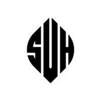 design de logotipo de carta de círculo svh com forma de círculo e elipse. letras de elipse svh com estilo tipográfico. as três iniciais formam um logotipo circular. svh círculo emblema abstrato monograma carta marca vetor. vetor