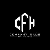 design de logotipo de carta cfh com forma de polígono. cfh polígono e design de logotipo em forma de cubo. modelo de logotipo de vetor hexágono cfh cores brancas e pretas. cfh monograma, logotipo comercial e imobiliário.