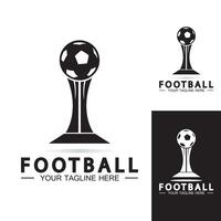 modelo de ícone de vetor de design de logotipo de troféu de campeonato de futebol ou futebol troféu de futebol de campeões para prêmio vencedor