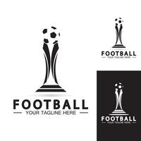 modelo de ícone de vetor de design de logotipo de troféu de campeonato de futebol ou futebol troféu de futebol de campeões para prêmio vencedor