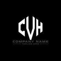 design de logotipo de carta cvh com forma de polígono. cvh polígono e design de logotipo em forma de cubo. modelo de logotipo de vetor hexágono cvh cores brancas e pretas. monograma cvh, logotipo de negócios e imóveis.