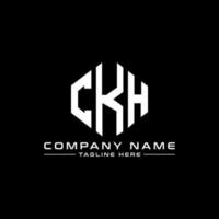 design de logotipo de carta ckh com forma de polígono. ckh polígono e design de logotipo em forma de cubo. modelo de logotipo de vetor hexágono ckh cores brancas e pretas. ckh monograma, logotipo de negócios e imóveis.