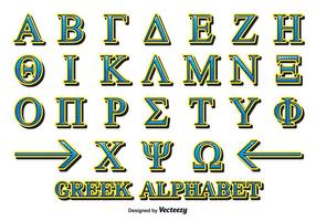 Vector de alfabeto grego decorativo