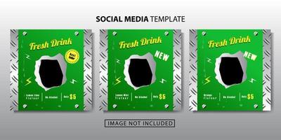 modelo de mídia social de refrigerante post design vetorial vetor