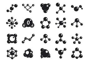 conjunto de ícones de moléculas, estilo simples vetor