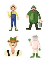 conjunto de ícones de agricultor, estilo cartoon vetor