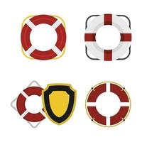 conjunto de ícones de bóias salva-vidas, estilo simples vetor