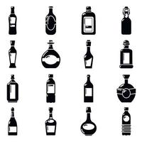 conjunto de ícones de garrafas, estilo simples vetor