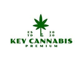 logotipo da chave de cannabis vetor