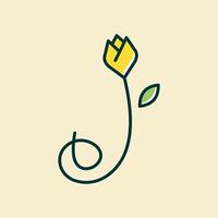 flor de tulipa j inicial vetor