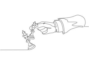 mão segurando uma peça de xadrez, símbolo de xeque-mate do jogo de  estratégia de xadrez. conceito em vetor de ilustração de desenho animado  isolado no fundo branco 4595948 Vetor no Vecteezy
