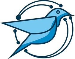 ilustração de um logotipo simples e exclusivo de pássaros vetor