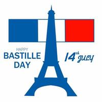 ilustração em vetor criativo, cartão, banner ou cartaz para o dia nacional francês. feliz dia da bastilha