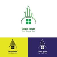 negócios em casa identidade imobiliária design de logotipo abstrato corporativo vetor