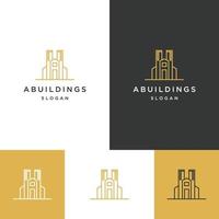 carta um modelo de design de ícone de logotipo de edifícios vetor