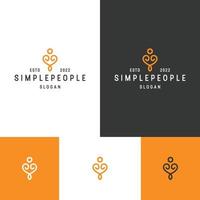 modelo de design de ícone de logotipo de pessoas simples vetor