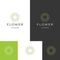 modelo de design plano de ícone de logotipo de flores vetor