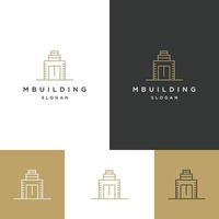 modelo de vetor de ícone de logotipo de construção letra m