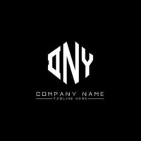 design de logotipo de letra dny com forma de polígono. dny polígono e design de logotipo em forma de cubo. modelo de logotipo de vetor hexágono dny cores brancas e pretas. dny monograma, logotipo de negócios e imóveis.