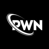 logotipo do pwn. carta pwn. design de logotipo de carta pwn. iniciais pwn logotipo ligado com círculo e logotipo monograma maiúsculo. tipografia pwn para marca de tecnologia, negócios e imóveis. vetor