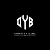 design de logotipo de carta dyb com forma de polígono. dyb polígono e design de logotipo em forma de cubo. modelo de logotipo de vetor hexágono dyb cores brancas e pretas. dyb monograma, logotipo de negócios e imóveis.