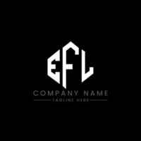 design de logotipo de carta efl com forma de polígono. efl polígono e design de logotipo em forma de cubo. efl modelo de logotipo de vetor hexágono cores brancas e pretas. efl monograma, logotipo de negócios e imóveis.