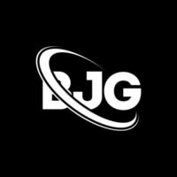 logotipo bjg. carta bjg. design de logotipo de letra bjg. iniciais bjg logotipo ligado com círculo e logotipo monograma maiúsculo. tipografia bjg para marca de tecnologia, negócios e imóveis. vetor