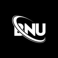 logotipo do bnu. carta bnu. design de logotipo de letra bnu. iniciais bnu logotipo ligado com círculo e logotipo monograma maiúsculo. tipografia bnu para marca de tecnologia, negócios e imóveis. vetor