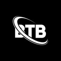 logotipo btb. carta btb. design de logotipo de carta btb. iniciais btb logotipo ligado com círculo e logotipo monograma em maiúsculas. tipografia btb para marca de tecnologia, negócios e imóveis. vetor